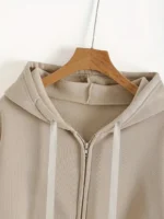 Premium Beige Men's Zip-up Hoddie Soft & Comfy