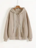 Premium Beige Men's Zip-up Hoddie Soft & Comfy