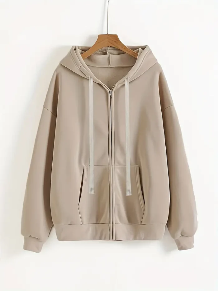 Premium Beige Men's Zip-up Hoddie Soft & Comfy