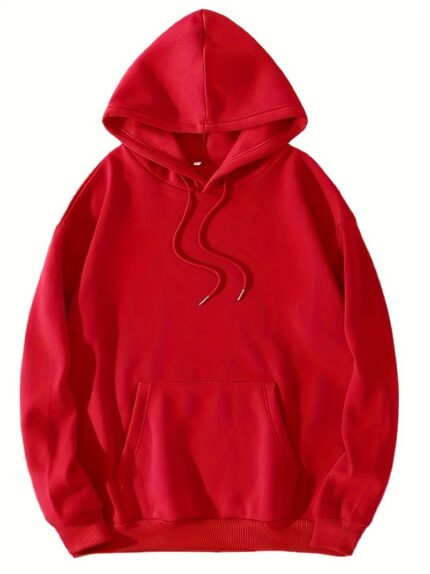 Solid Red Men's Heavy Gauge Hoddie