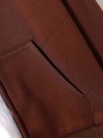 Solid Dark Brown Men's Zip-up Hoddie Soft & Comfy