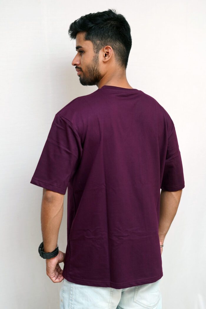 Solid Wine Men's Oversized T-shirt