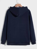 Solid Navy Blue Men's Zip-Up Men's Hoddie
