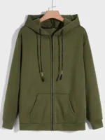 Dark Olive Green Zip-Up Men's Hoddie Premium Soft & Comfy