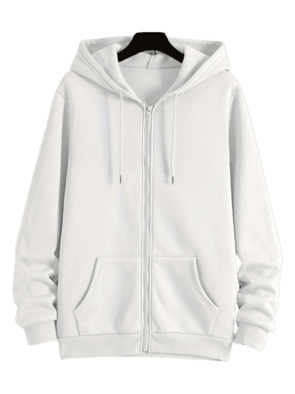 Premium White Zip-up Men's hoddie