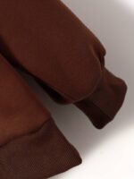 Solid Dark Brown Men's Zip-up Hoddie Soft & Comfy