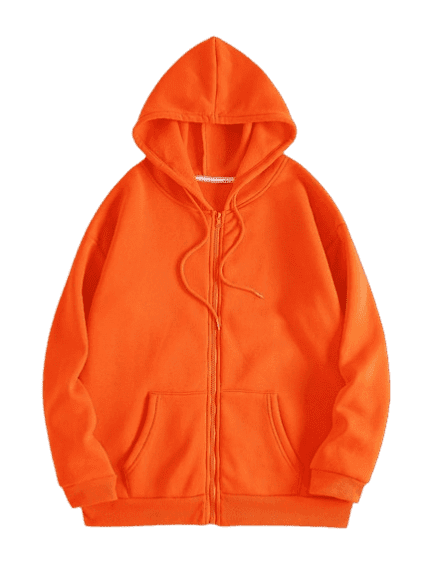 Premium Tangerine Men's Zip-up Hoddie