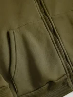 Dark Olive Green Zip-Up Men's Hoddie Premium Soft & Comfy